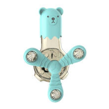 (Lake Blue) Interactive Cat Slow Feeder Toy Rotatable Fan Treat Dispenser Wall Mount Lake Blue