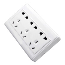 (15 Hole) Power Outlet Socket, Ultrathin Wall Electrical Socket, Single Control 5 Hole, PC Material, 850 Flame Retardant, White
