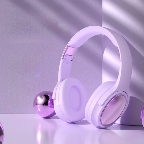 Trådlösa Bluetooth 5.4 Over-Ear Hörlurar Lila 1