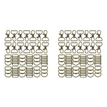 112Pcs Keychain Hooks with D Rings Set Purse Hardware for Bag Making Lanyard Snap Hooks Swivel Clasps with Slide Buckle