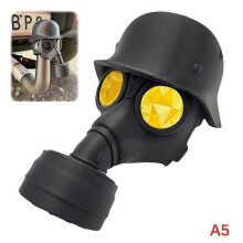 (A5) Trailer Hitch Cover, 3D Printed PLA, Steel Helmet and Gas Mask Design, Protects Tow Coupling from Dust Rust, Rear Vehicle Decoration