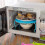 (Blue) Microwave Steaming Rack for 2-Tier Cooking, Foldable Plastic Storage Organizer for Refrigerator 1