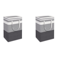 2X 75L Wasmandtas, Waterdichte Wasmanden, Opvouwbare Wasmand met Verlengde Handgrepen voor Kleding, Speelgoed, A