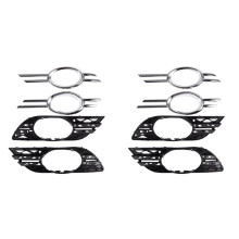8Pcs Front Bumper Fog Light Chrome Grill Trim Cover Left Right for - 2007-2009 W211 E320 E350 E550 E63 Amg