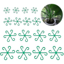 (16 Pcs Green) Herbruikbare acryl plantenstengelsteunen, 16 stuks, 4 verstelbare maten, voor klimplanten en tuinplanten binnen en buiten.
