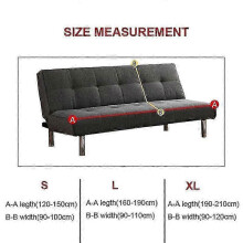 (Field green, L(length160-190cm)) Large Armless Sofa Bed Slipcover, Stretch Elastic Removable Jacquard Polyester Spandex Couch Cover