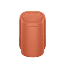 (Orange) Car Cup Holder Seat Back Leather Interior Storage Bag, Secure Back Clip, Multi Mount Positions, Large Opening, 10 x 16cm
