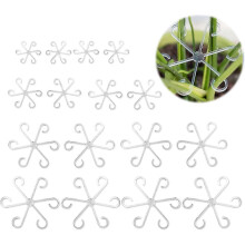 (16 Pcs Clear) Herbruikbare acryl plantenstengelsteunen, 16 stuks, 4 verstelbare maten, voor klimplanten en tuinplanten binnen en buiten.
