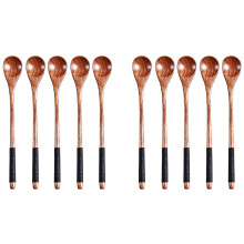 10 Stück Holzlöffel Kochlöffel Honiglöffel Reislöffel Mischlöffel Holzteelöffel für Kaffee Tee Marmelade Badesalz