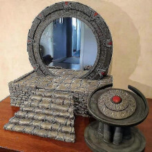 (Without Led) Paristokäyttöinen LED-yövalo, Stargate-tv-sarjasta inspiroitunut hartsikoristelamppu makuuhuoneen sisustukseen