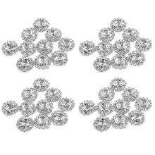 Crystal Bottone con Strass Posteriore Piatto Decorazione DIY 15mm 40 Pz Trasparente