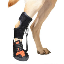 (black oranges, XL) Corrective Dog Shoes for Dragging Paws, Drop Foot Brace with Adjustable Knob for Dogs