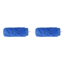 2X Patron el Rodillo de Pintura 15 cm Decoracion Flor de Pared Relieves para la Decoracion Azul de la Maquina