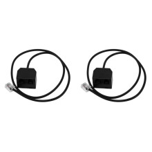 2X RJ9 4P4C Male to Dual Female Connector Telephone Adapter Cable Wire Telephone Extension Cord