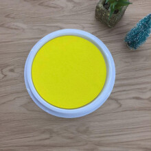 (Yellow, 01) Large Round Craft Ink Pads for Fingerprint Stamps, Washable Non-Toxic Rainbow Colors, 16x18cm