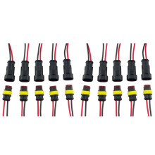 10 Paar 2-Poliger, Wasserdichter Elektrokabel-Steckverbinder-Steckersatz, Autosteckverbinder mit Kabel für MotorräDer, Scooter, Marine