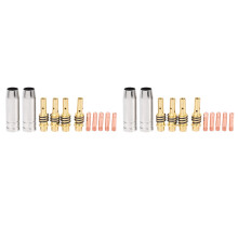 22Teile/Satz Mig Schweiß Düse Schweißer Brenner Düsen Gold Spitzen Halter Kontakt Tipps 0,040 Zoll Gas Diffusor Set Für Taschenlampen