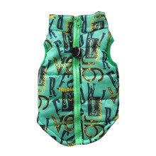 (green club, M) Veste rembourrée pour chien avec harnais pour l'hiver, garnie de coton, disponible en plusieurs couleurs et tailles.
