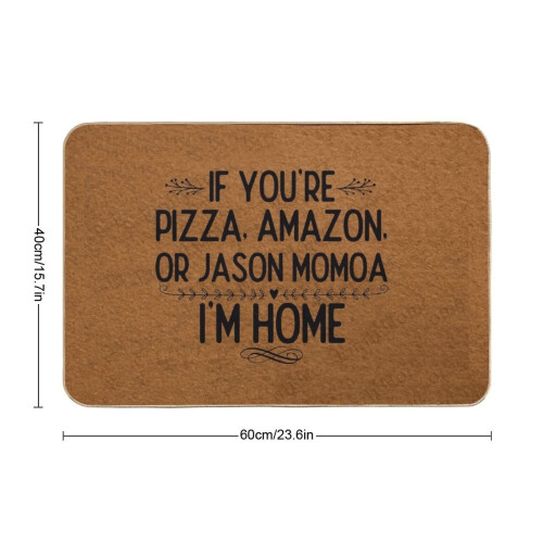 Αστεία πίτσα Amazon Jason Momoa πατάκι πόρτας από καουτσούκ αντιολισθητικό 1