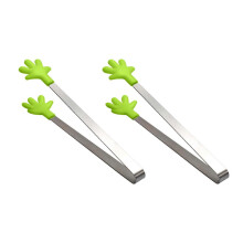 (Green, A) Silikon-Eisclip mit Edelstahlgriff für Eiswürfel und Snacks