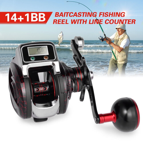 Mulinello da pesca a casting interamente in metallo con contafilo a LED 2