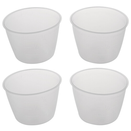 Plastic 120ml Electric Cooker Rice Measuring Cup 4pcs Clear White