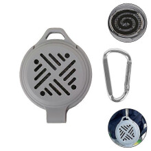 (Gray) Soporte portátil de silicona para espirales antimosquitos, compatible con matamoscas eléctricos, altura ajustable, para exteriores y camping