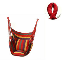 (caihong) Silla colgante de lona con cojines desmontables y bolsa de transporte, para jardín, porche, balcón, interior, exterior y camping