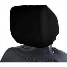 (black) 4 Pack Universal Car Headrest Covers, Polyester Fabric, Washable, Dustproof, Removable, Fits Most Cars, SUVs, RVs, Trucks