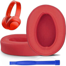 (Red) Vaihtokorvatyynyt, jotka ovat yhteensopivia Sony WH-H900N MDR 100ABN -korvakuulokkeiden kanssa, muistivaahto, proteiininahka, melunvaimennus