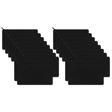 20Pcs Canvas Zipper Pouch Bags Canvas Makeup Bags Pencil Case Blank DIY Bags for Travel DIY School, Black