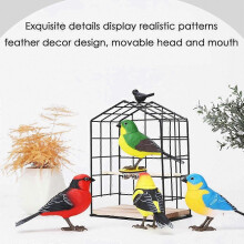 (K1) Interactive Electronic Bird Toy, Sound & Motion Activated, Battery-Powered Chirping Decorative Bird, ABS+PC, 13.5  9 cm