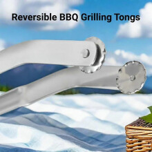 (1 Pcs) Grillzange zum Wenden von Grillwürstchen, Küchenzange mit langem Griff aus Edelstahl