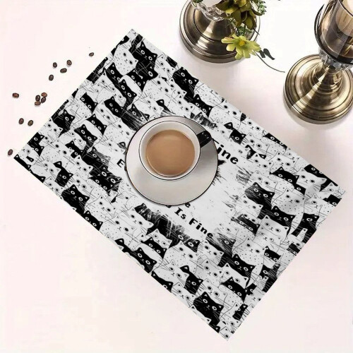 Sets de table Chats Noirs, lot de 4, 30 x 45 cm, lavables 2