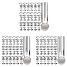 216Pcs 15MM Stainless Steel Fastener Snap Press Stud Button for Marine Boat Canvas with Punching Set Tool Kit Silver