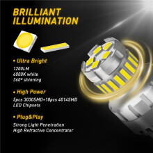 6 Stuks Auto T20 7440 W21W LED Canbus Achteruitrijlichten 7443 LED-Lamp Achterrem Signaallichten 6000K Super Heldere Lamp
