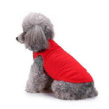 (red, XS) Gilet pour chien en coton uni, t-shirt d'été pour animaux de compagnie de petite et moyenne taille