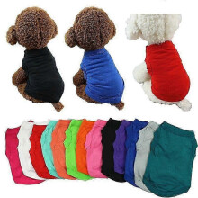 (orange, S) Gilet pour chien en coton uni, t-shirt d'été pour animaux de compagnie de petite et moyenne taille