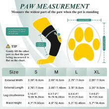 (Black Red, S) Attelle pour patte de chien pour le soutien des blessures et la protection des pattes avec sangles réglables