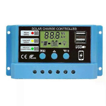 (2PCS 20A) Controlador de Carga Solar PWM 12V 24V 30A 50VDC Tela Colorida Compatível com Baterias Chumbo Ácido Lifepo4 Lítio