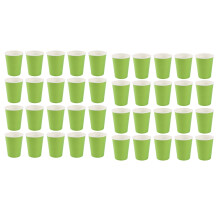 40 Paper Cups (9Oz) - Plain Solid Colours Birthday Party Tableware Catering(Green)