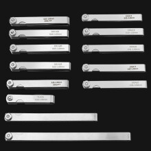 (100A13 0.05 to 1mm) Feeler Gauge Set Stainless Steel, 0.01-1.00mm Gap Width Measuring Tool, Etched Size Markings, Foldable Steel Case