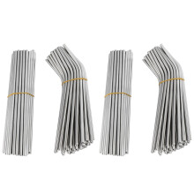200Pcs Metal Straws Can Be Reused 304 Stainless Steel Drinking Water Pipes 215 mm x 6 mm Curved Straws and Straight