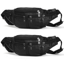 2X Cinturón de Cuero para Hombre Paquete de Fanny Paquete para Hombre de Cuero Bolsos de Cintura Estuche