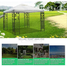 (Double Layer) Vervangende luifel, compatibel met grillpaviljoen, partytent, 300D polyester, waterdicht en UV-bestendig.