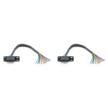 2X Universal OBD2 16Pin Female Connector to Open OBD Cable Female Extension Connector Ribbon Interface Adapter