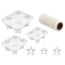 3D-Seifenform mit Erdbeer- und Traubenduft, 3-Teilige Silikon-Seifenform mit Erdbeerduftkerzen und 3 Blattformen
