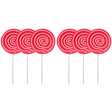 6 Stuks Gesimuleerde Lolly Prop Nep Lolly Model Snoep Ornament Bruiloft Festival Feestdecoratie, Rood