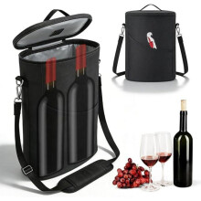 Sac isotherme pour 2 bouteilles de vin Anti fuite 21,6 x 11,4 x ,3 cm Sac isotherme pour 2 bouteilles Pour pique nique