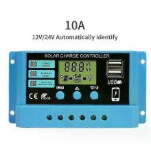 (2PCS 30A) Controlador de Carga Solar PWM 12V 24V 30A 50VDC Tela Colorida Compatível com Baterias Chumbo Ácido Lifepo4 Lítio